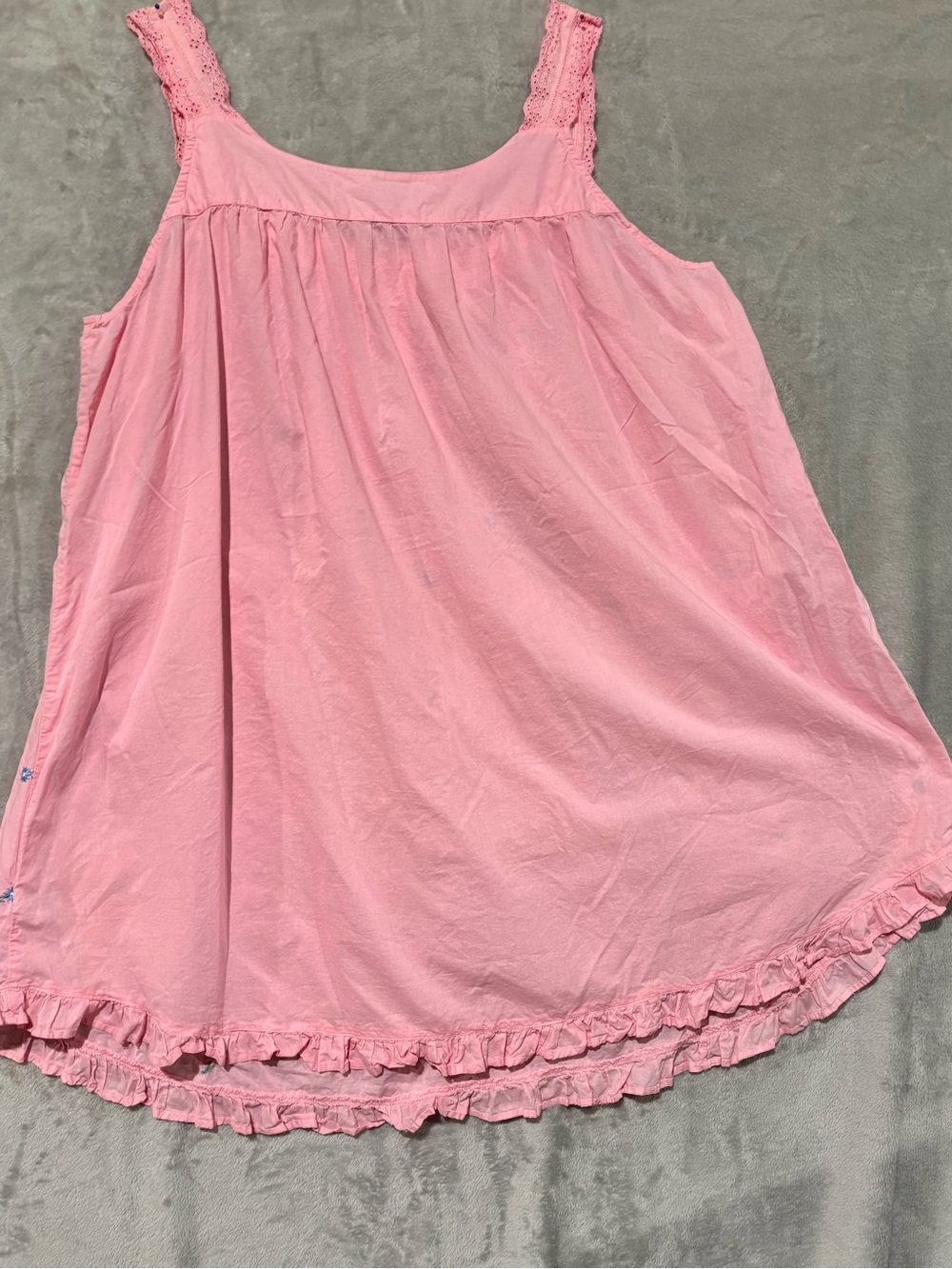 Dreams & Co 100% Cotton Floral Embroidered Nightgown Plus Size 2X Cottagecore - Picture 14 of 14